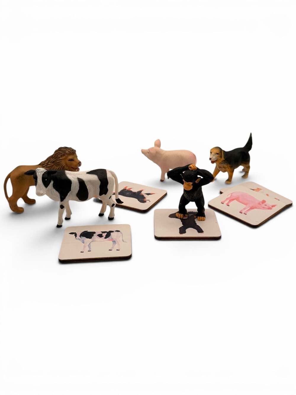 Lovevery Companion Play Kit Montessori Animal Match Toy In Organic Cotton Bag